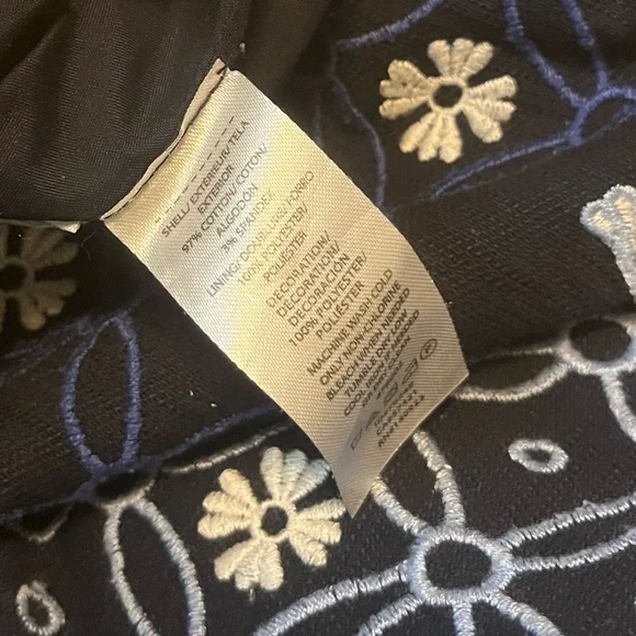 Loft 6 Blue Embroidered Boho Mediterranean Casual Summer Fall Casual City Skirt - Picture 5 of 7